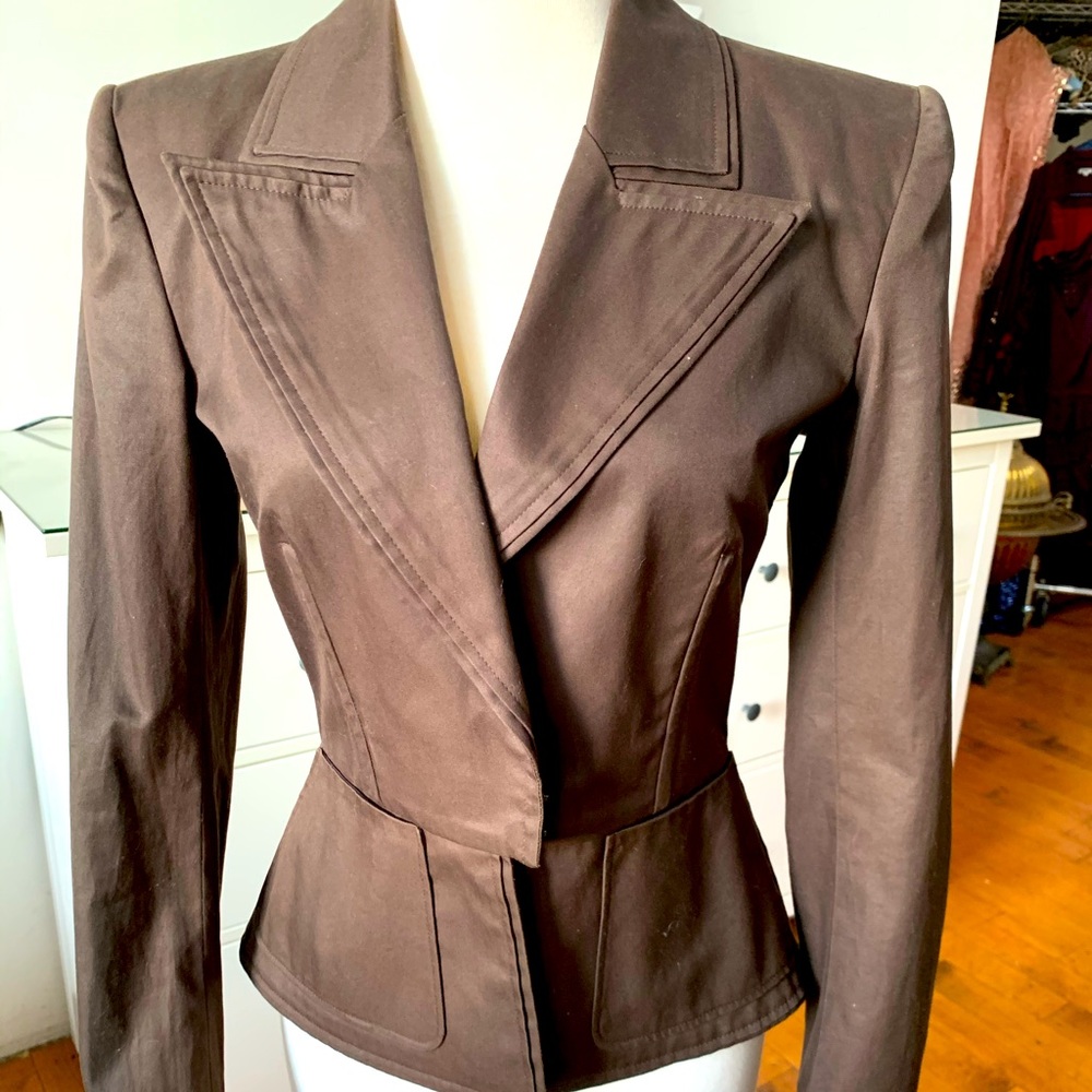 Yves Saint Laurent Fitted Jacket - brown